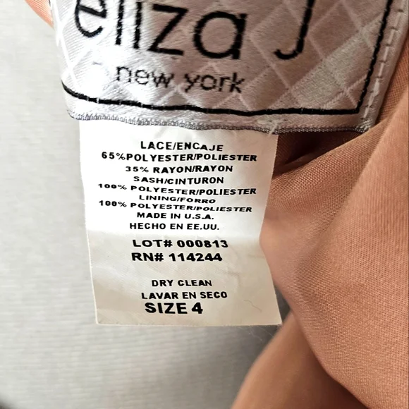 Classy Eliza J New York Black Lace & Nude Champagne Elegant Lady Cocktail Dress - Picture 5 of 15